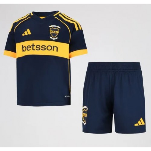 Stroje piłkarskie Boca Juniors Koszulka Podstawowej dla dzieci 2025-26 Krótki Rękaw (+ szorty)